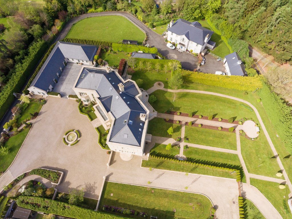 Castlefield House, Convent Road, Delgany, Co. Wicklow - aerial view