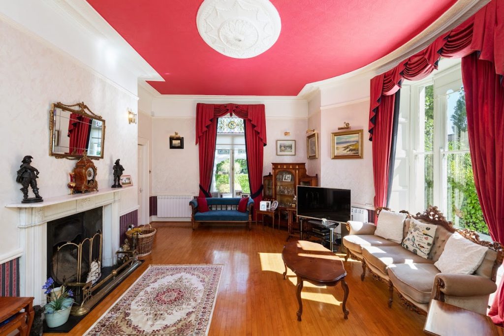 South Hill House, Merrion Park, Booterstown, Blackrock, Co. Dublin - first living room with fireplace
