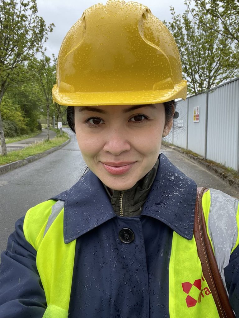 Hassanah Roseli, Valuations Surveyor for Knight Frank out on a site visit. 